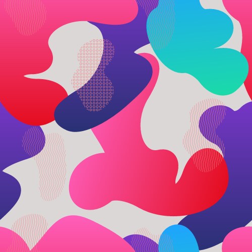 seamless pattern with fluid gradient shapes vector image