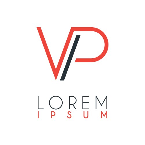 Logo between letter v and p or vp Vector Image