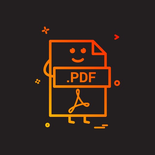 Computer pdf file format type icon design vector image