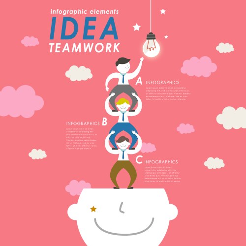 Teamwork concept flat design Royalty Free Vector Image