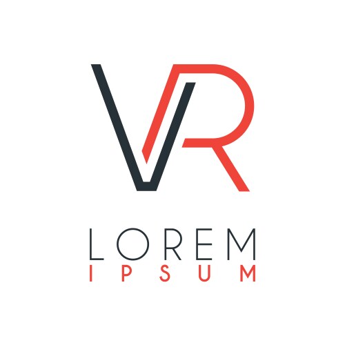 Logo between letter v and r or vr Vector Image