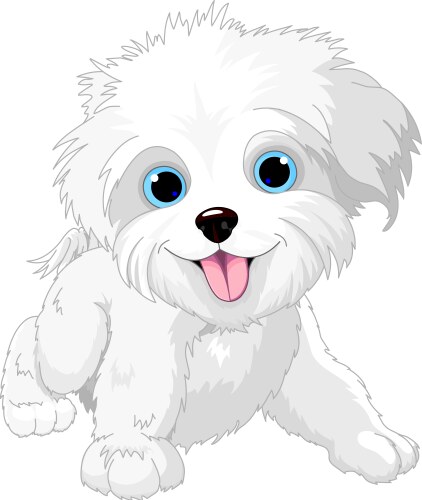 Adorable White Puppy Vector Image