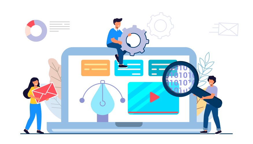Building website project as programming homepage vector image