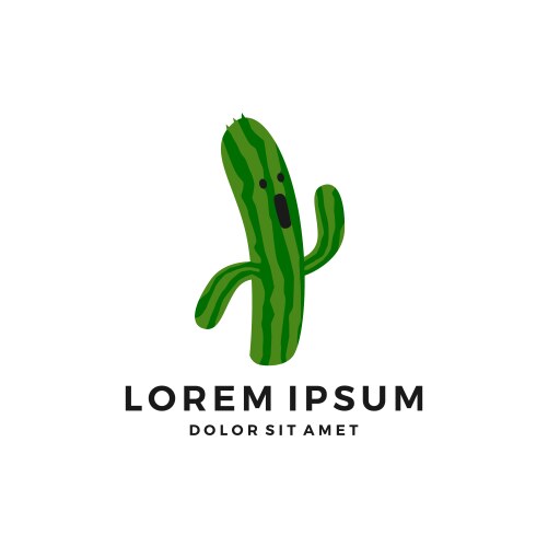 Cactus character mascot logo Vector Image
