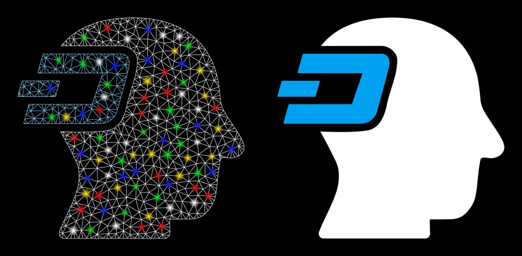 Glossy mesh 2d dash imagination icon with flare vector image