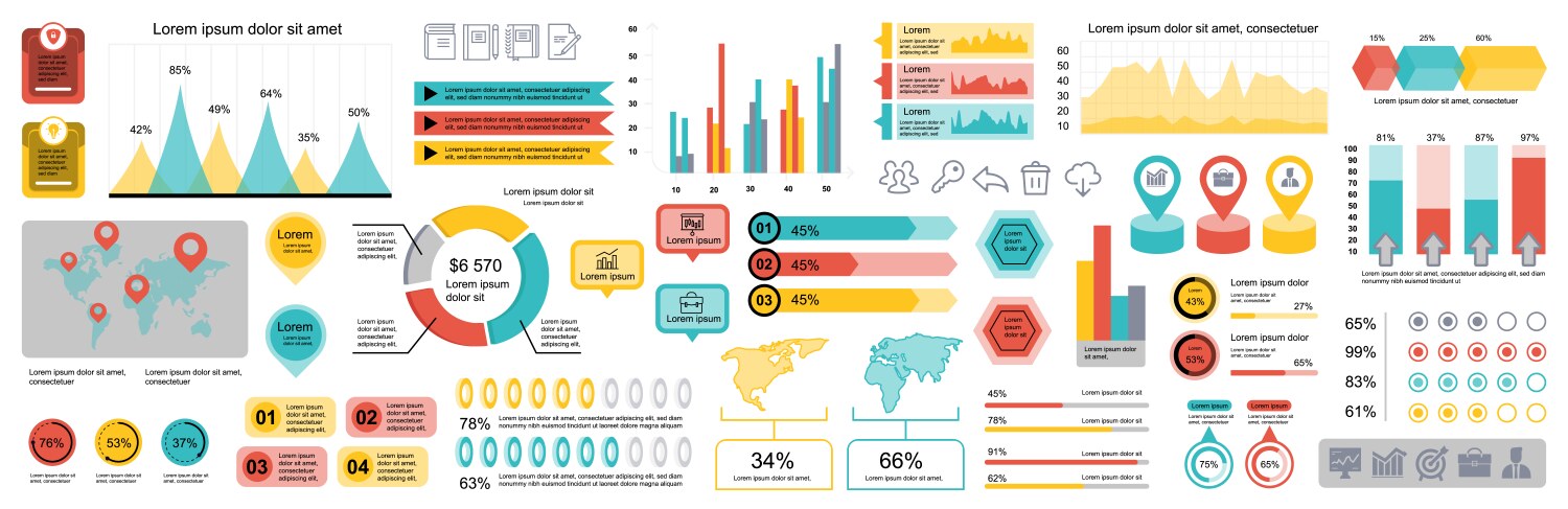 Mega set of infographic elements data Royalty Free Vector