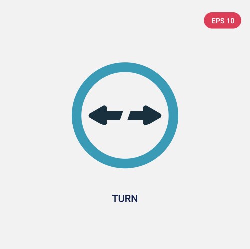 Two color turn icon from user interface concept vector image