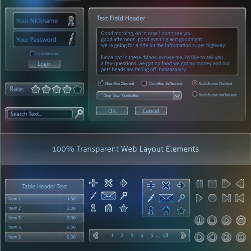 Web Templates - UI Fields vector image