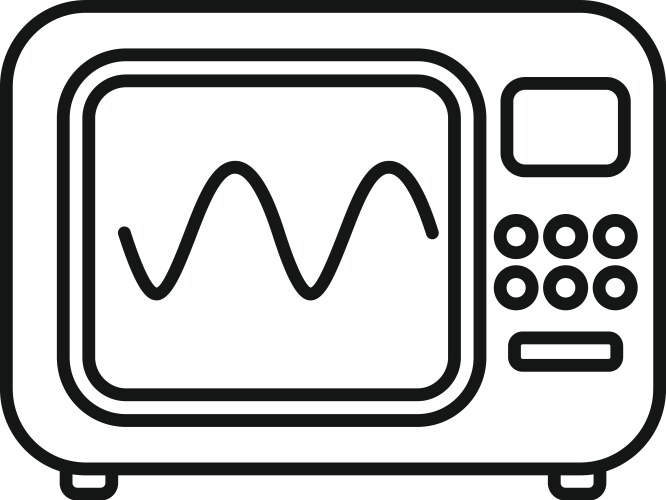 Oscilloscope showing sinusoidal signal on screen Vector Image