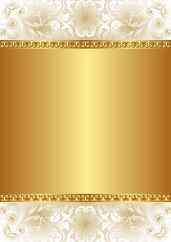 Elegant Cream Gold Floral Background Vector Image