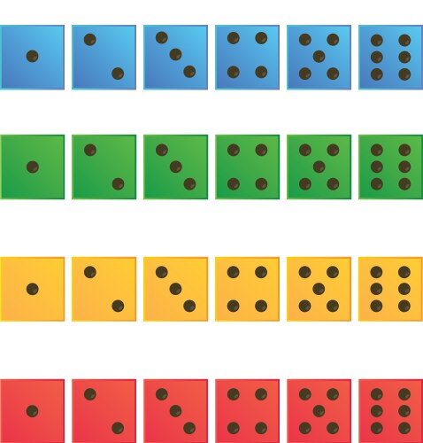 Casino dice set of authentic icons vector image