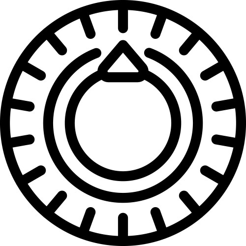 Combination safe lock dial with arrow pointing up vector image