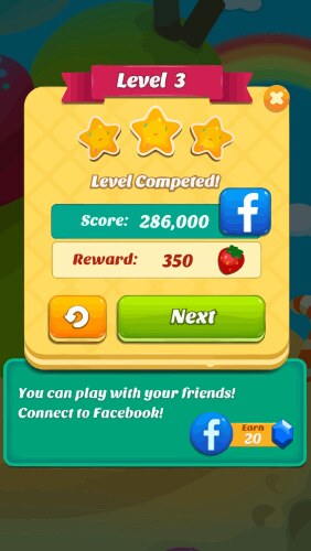 Complete set of level button game ui pop-up icon vector image