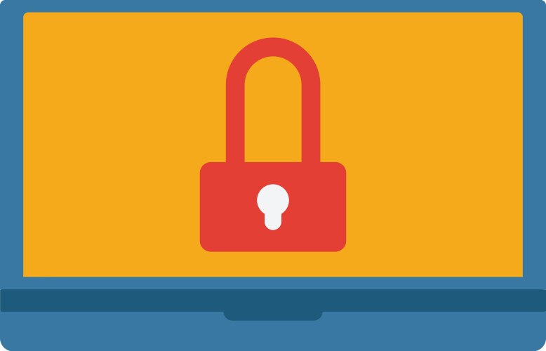 Computer security icon simple element from web vektorbild