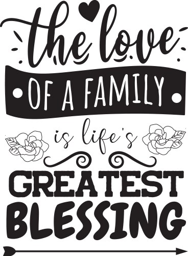 Love of a family is lifes greatest blessing vector image