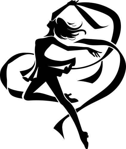 X-default dynamic dancer with ribbon vector image