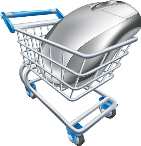 Computer mouse in trolley vector image