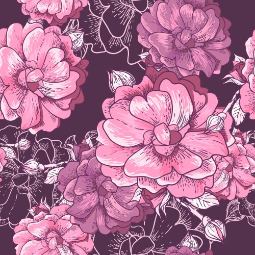 Elegant Rose Seamless Pattern Vector Image
