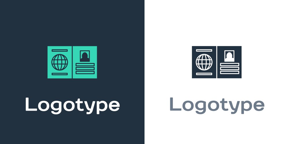 Logotype passport with biometric data icon vector image