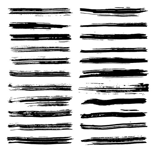 Brush strokes for text fields set vector image
