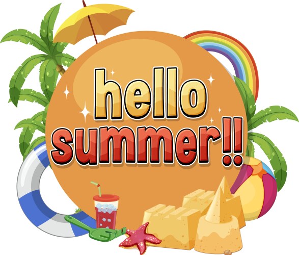 Hello summer banner template Royalty Free Vector Image
