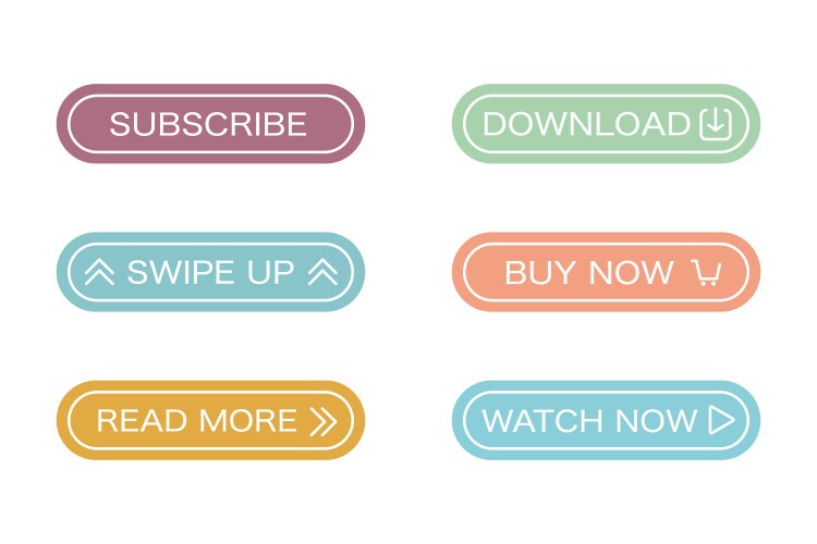 Modern color template with button white background vector image