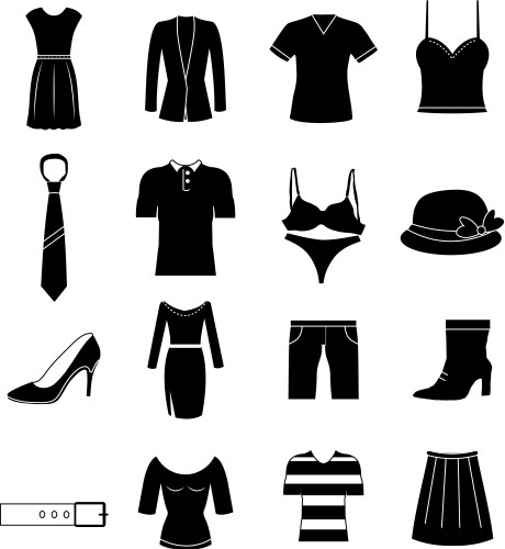 Clothing Icon Set Vector Image