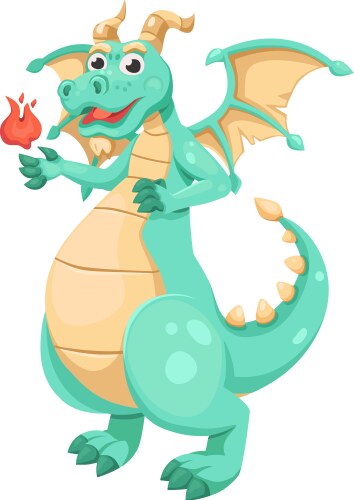 Legendary creature mascot green gragon cartoon Vector Image