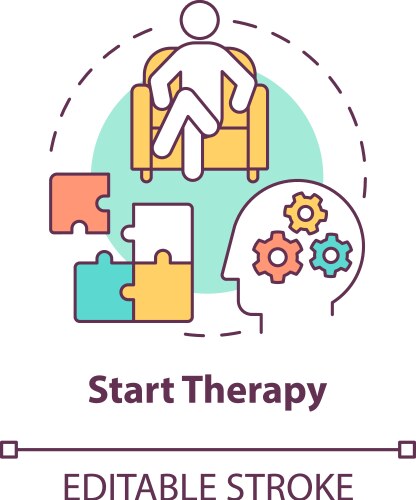 Flat mental therapy session concept poster Vector Image