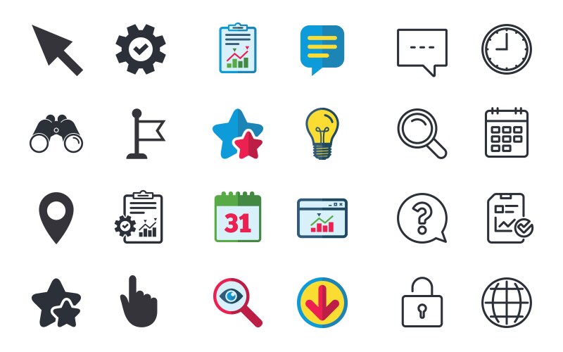 Mouse cursor icon hand or flag pointer symbols vektorbild