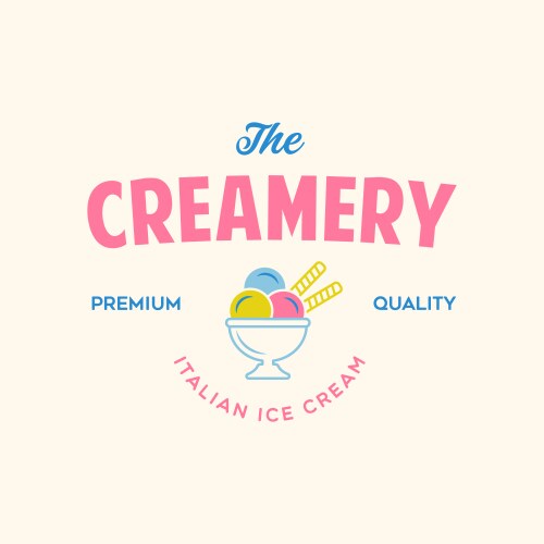 Vintage ice cream shop logo badge and label Vector Image