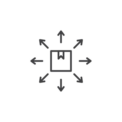 Distribution box icon set on white background Vector Image