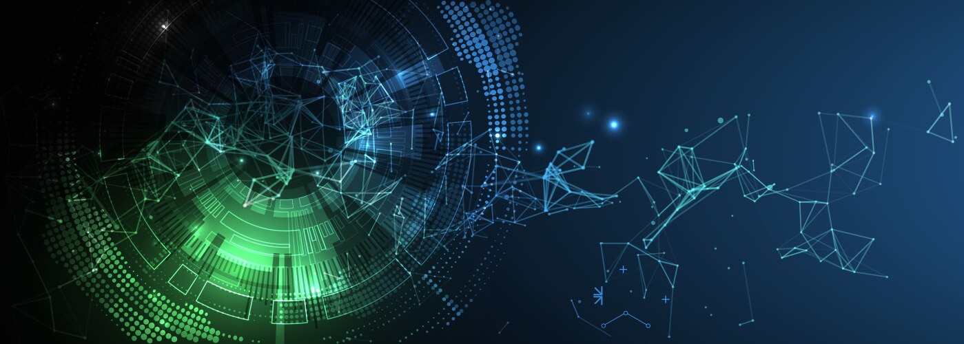 Abstract technology background with plexus effect vektorbild