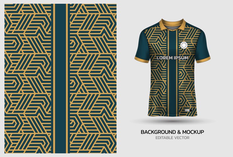 Jersey mockup and background pattern design vector image