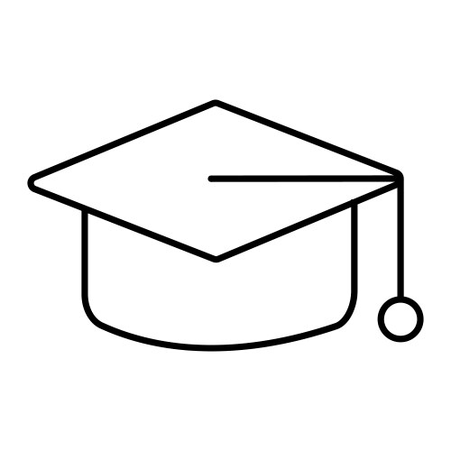 Graduation cap line art Vector Image