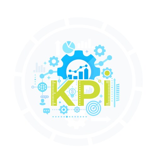 Kpi key performance indicators banner Royalty Free Vector