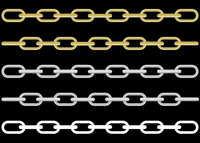 metal and gold chains vector image