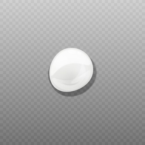White cream blob with realistic shiny texture vector image