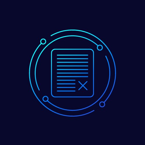 Revocation icon with document linear design vector image