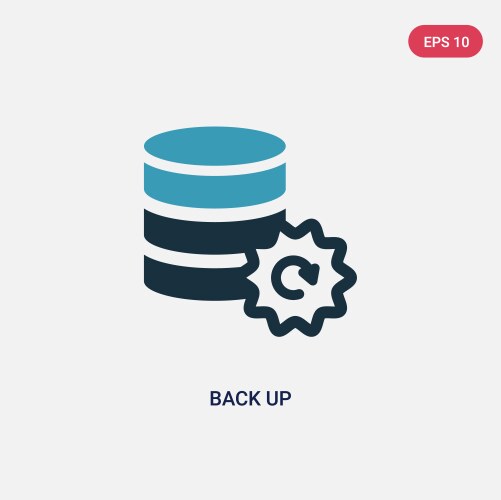 Two color back up icon from user interface vector image