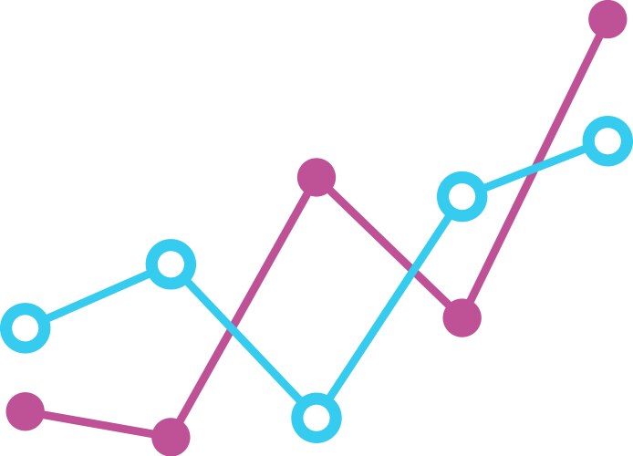 Data comparison chart point line diagram element vector image