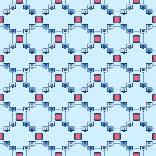 Ai chip and computers artificial intelligence vector image