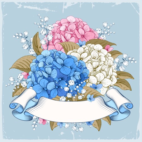 Vintage Hydrangea Card Royalty Free Vector Image