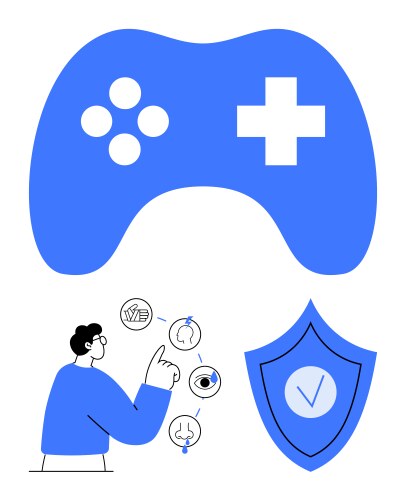 Gamification concept with game controller user vector image