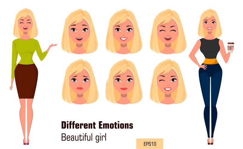 Different facial expressions Royalty Free Vector Image