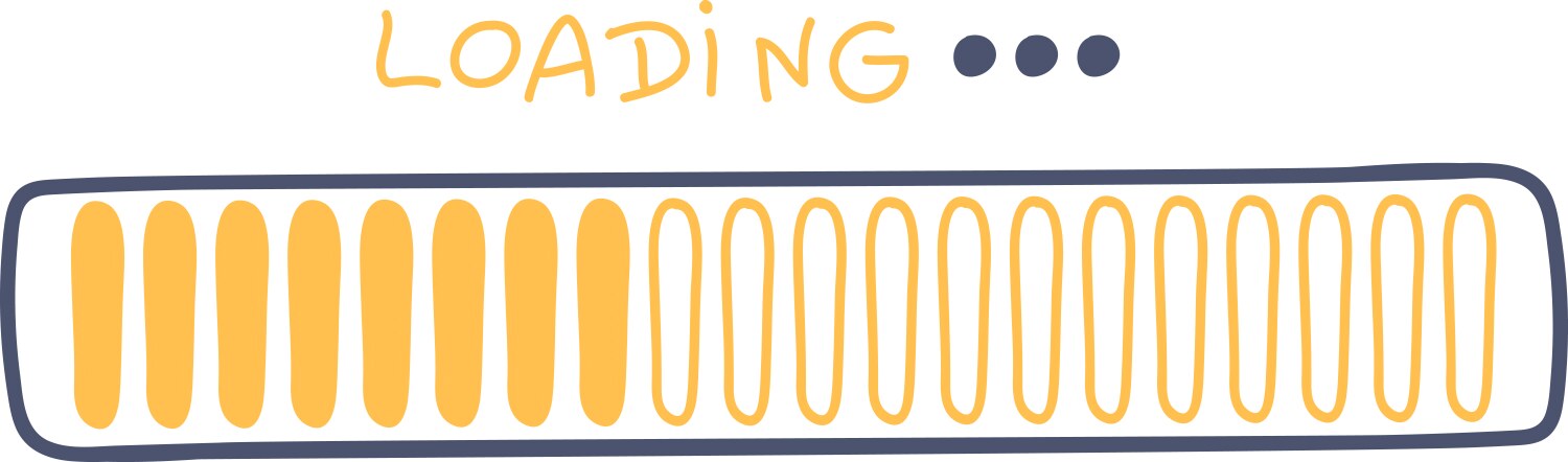 Handdrawn loading bar progress indicator vector image
