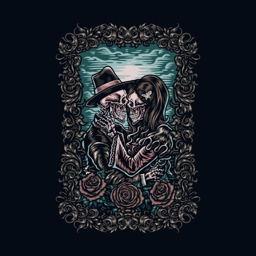 Skull Love Royalty Free Vector Image Vectorstock