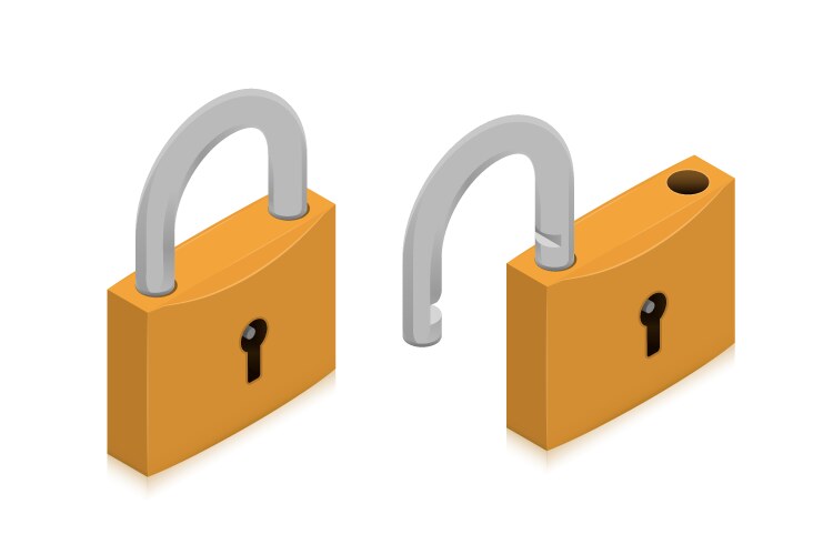 Lock open and closed Royalty Free Vector Image