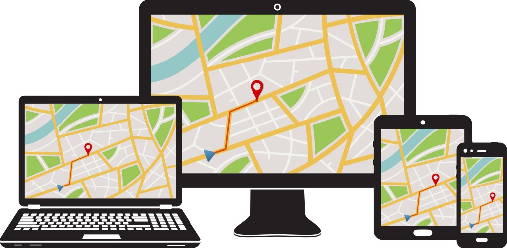 Concept responsive navigation application vector image