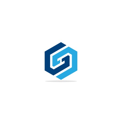 Circle arrow polygon colored logo Royalty Free Vector Image